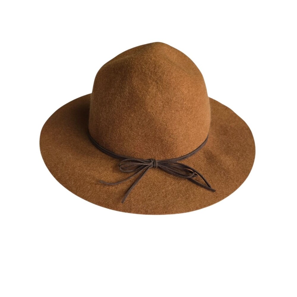 Chico’s 100% Wool Wide Brim Fedora Hat - Cognac/Camel 🎩🍂